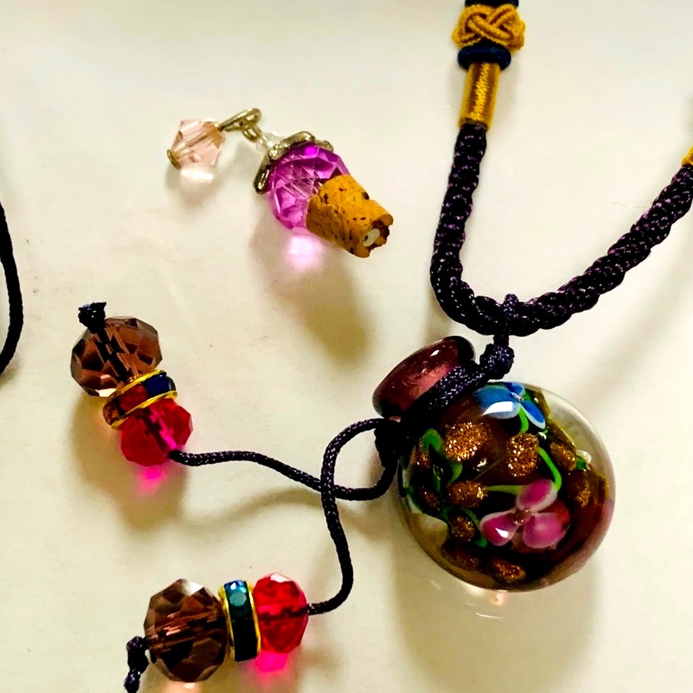 Murano Glass Keepsake Bottle Necklace